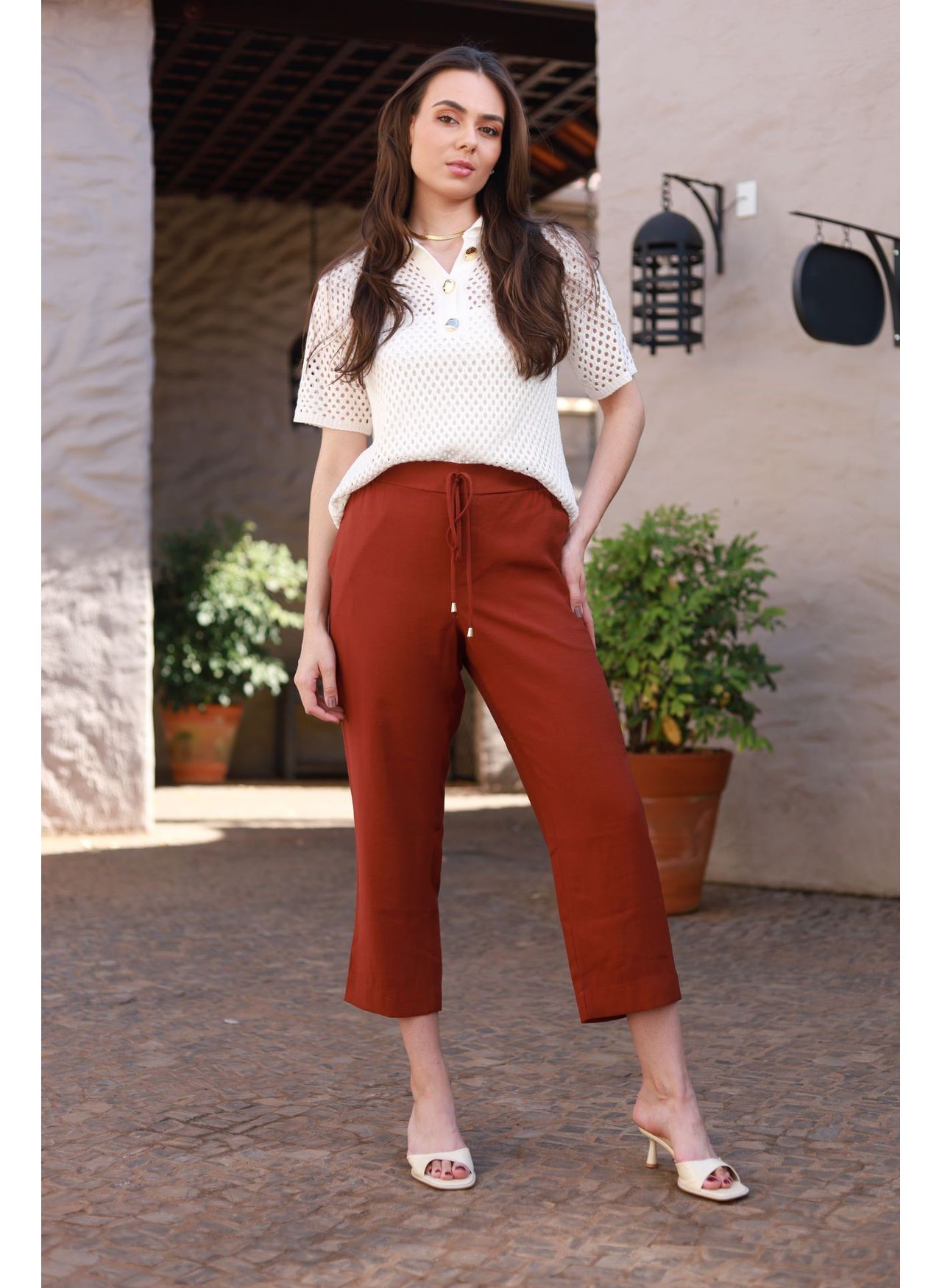 Blusa Tricot Tela - Off White
