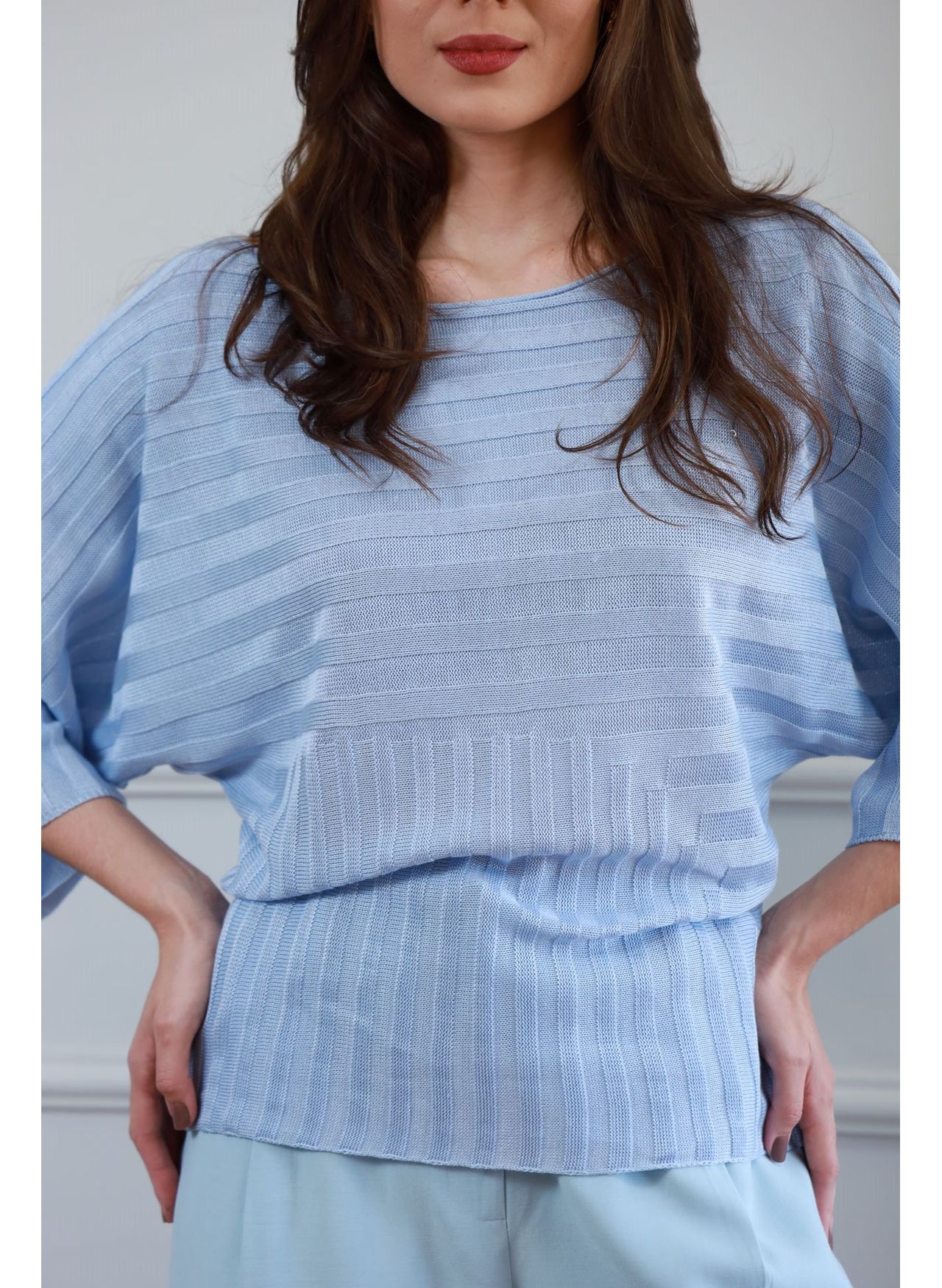 Blusa Tricot Ampla - Azul