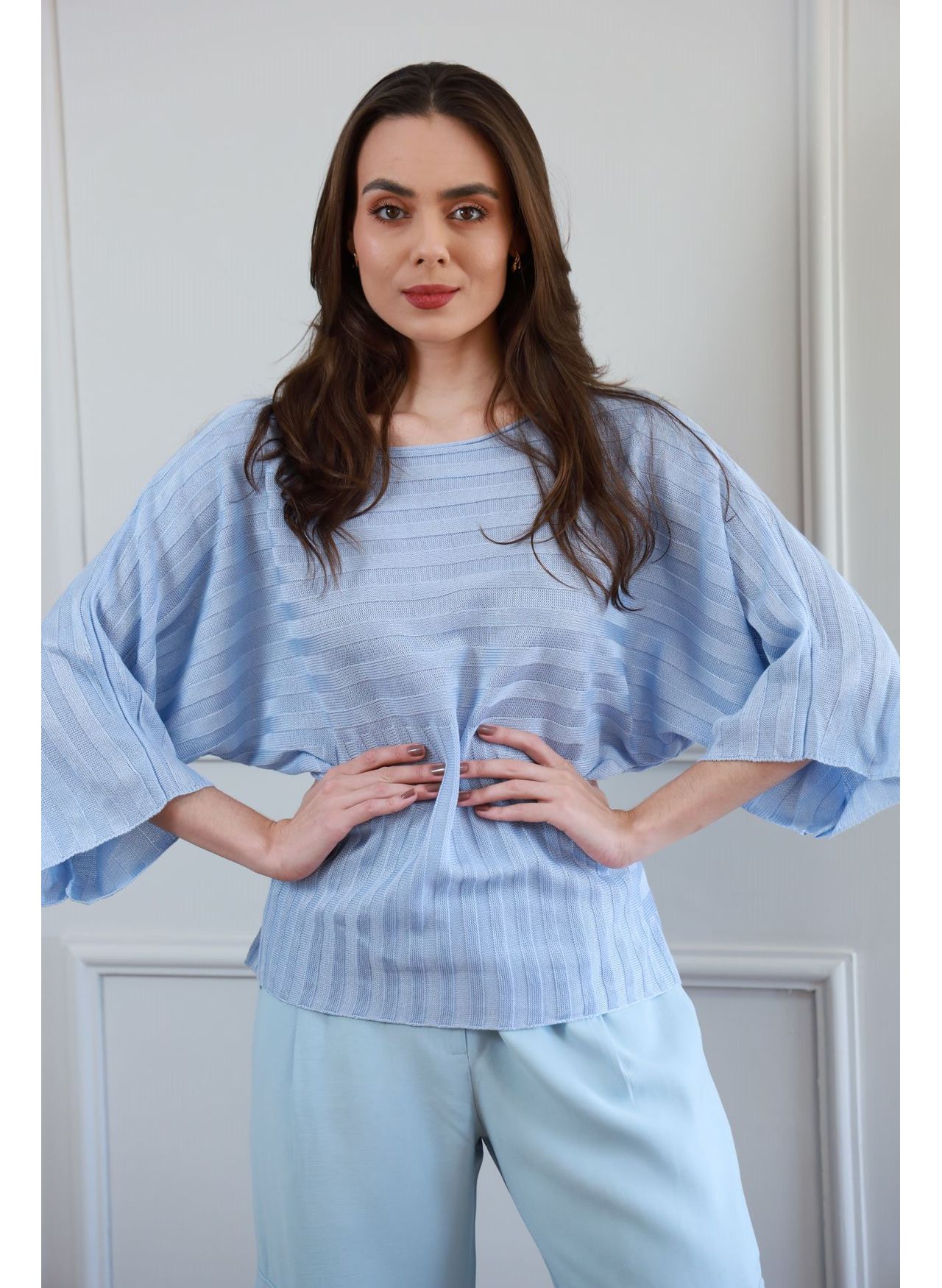 Blusa Tricot Ampla - Azul