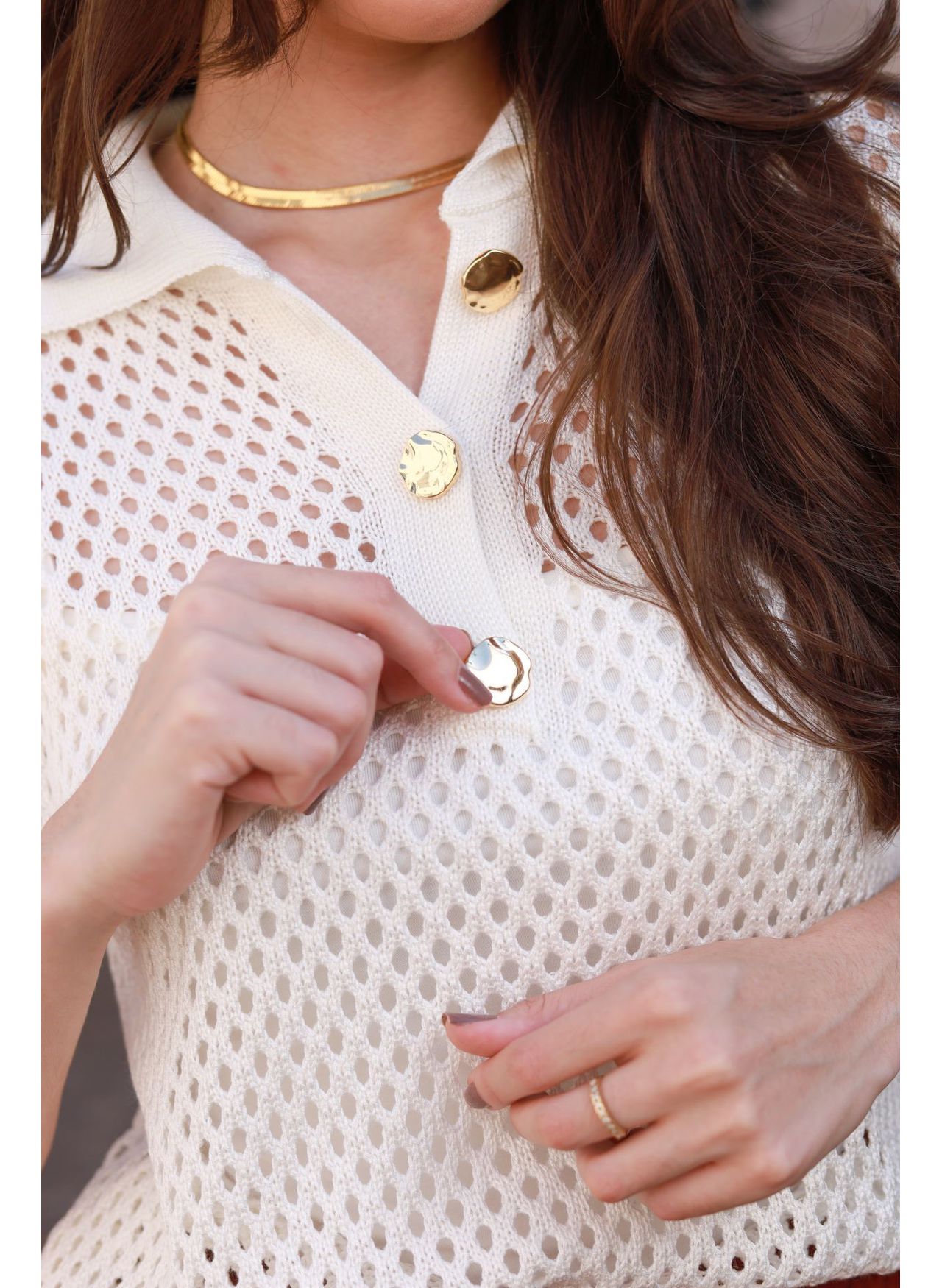 Blusa Tricot Tela - Off White