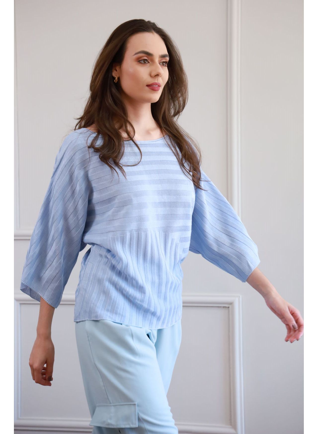 Blusa Tricot Ampla - Azul