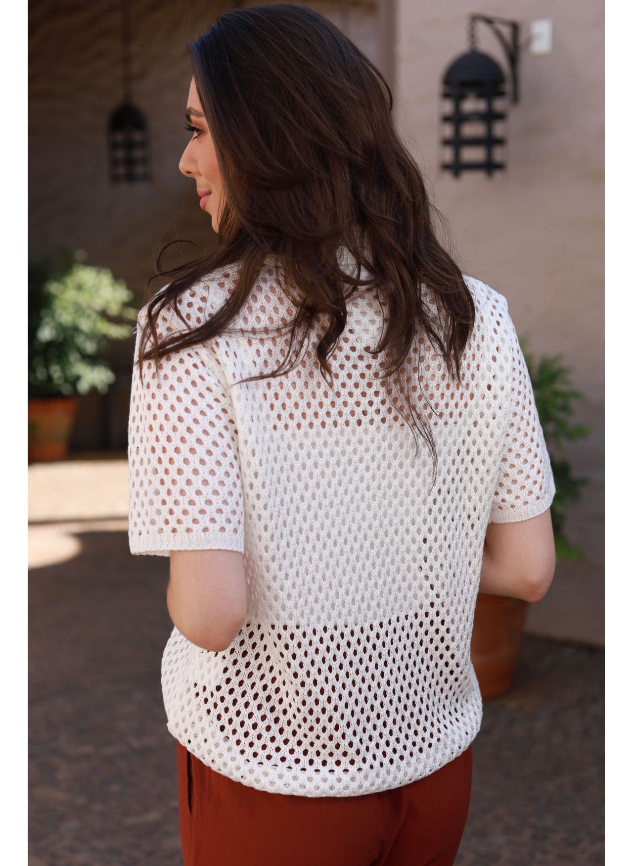 Blusa Tricot Tela - Off White