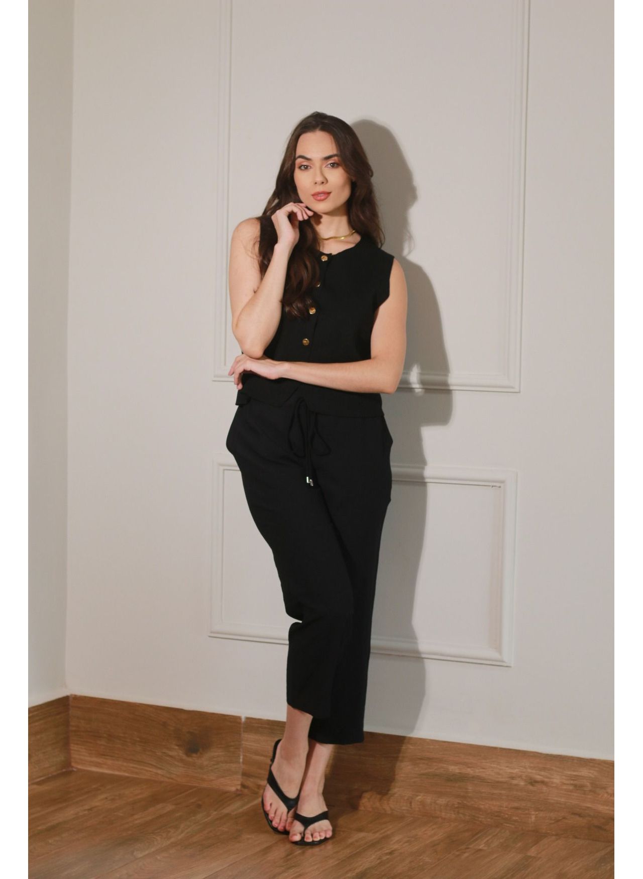 Colete Tricot Modal - Preto