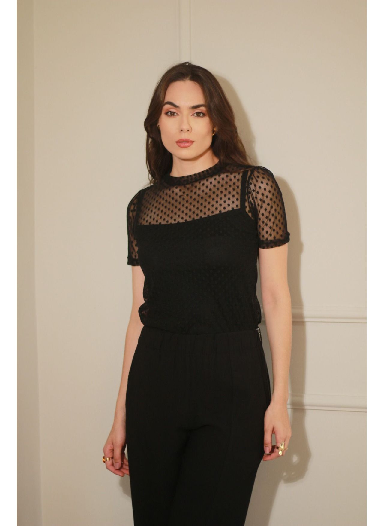 Blusa Tule Poá