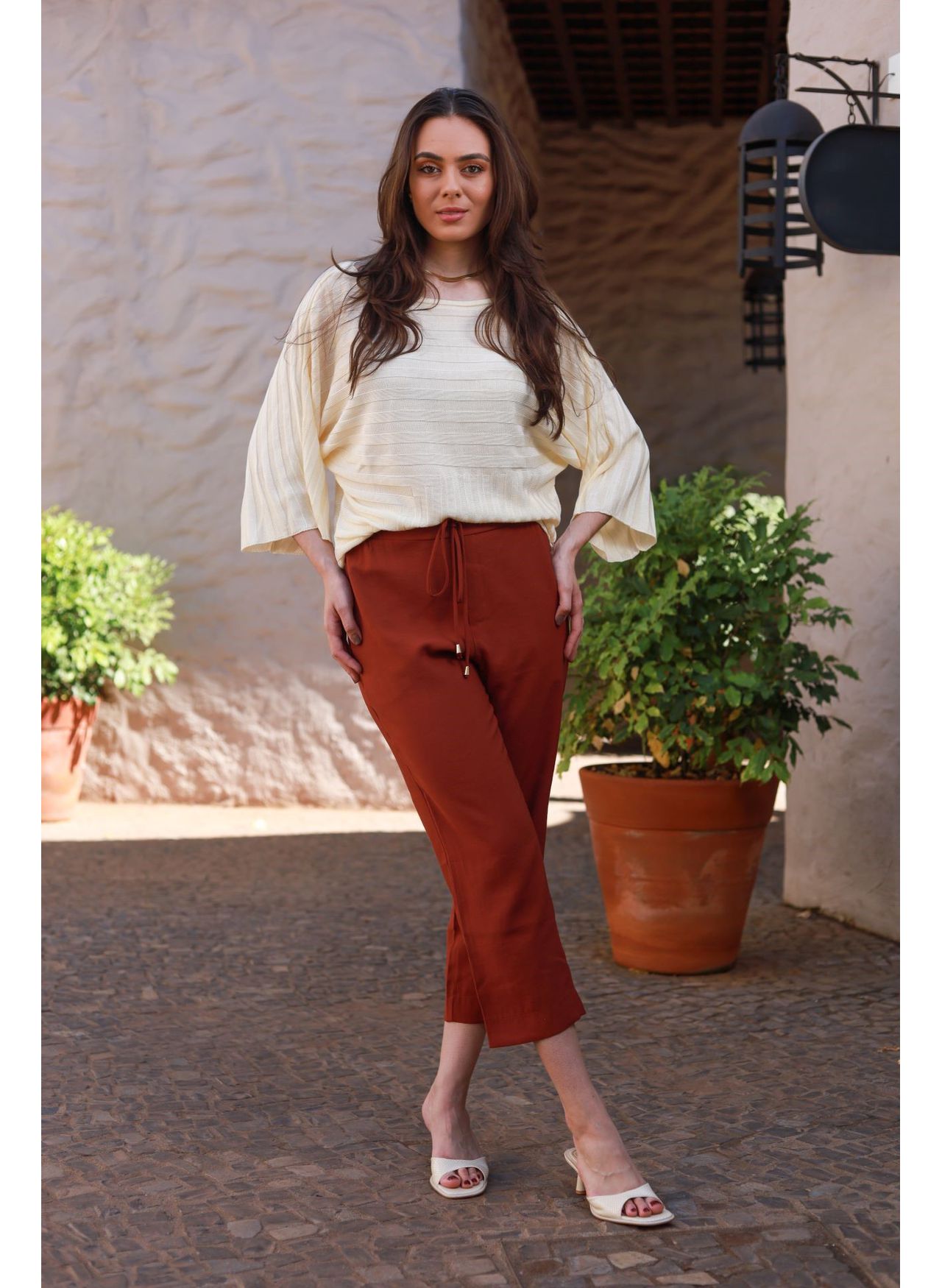 Blusa Tricot Ampla - Manteiga