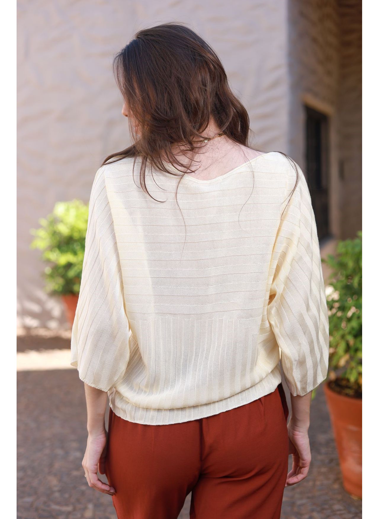 Blusa Tricot Ampla - Manteiga