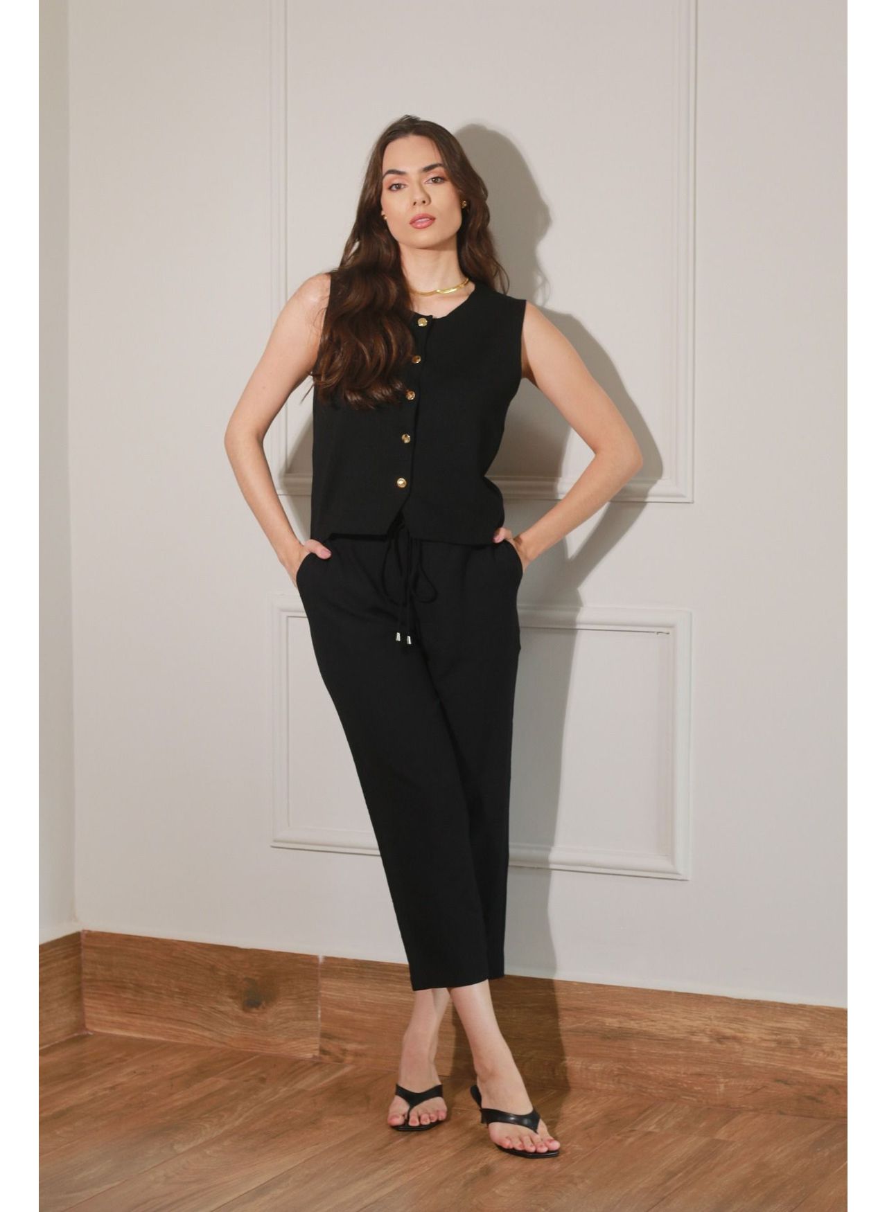 Colete Tricot Modal - Preto