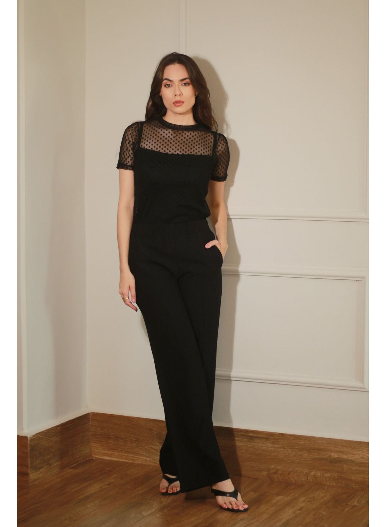 Blusa Tule Poá