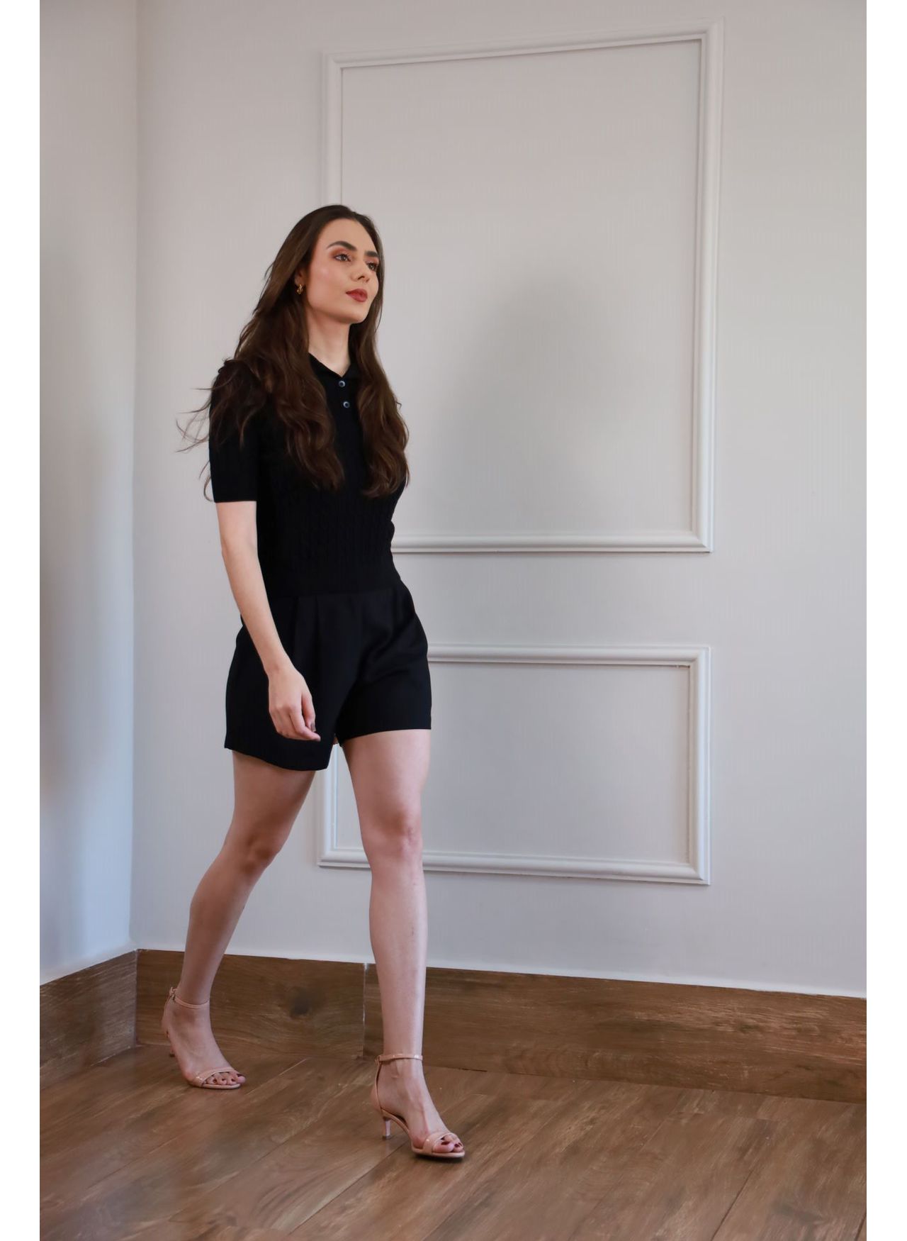 Blusa Tricot Polo - Preto