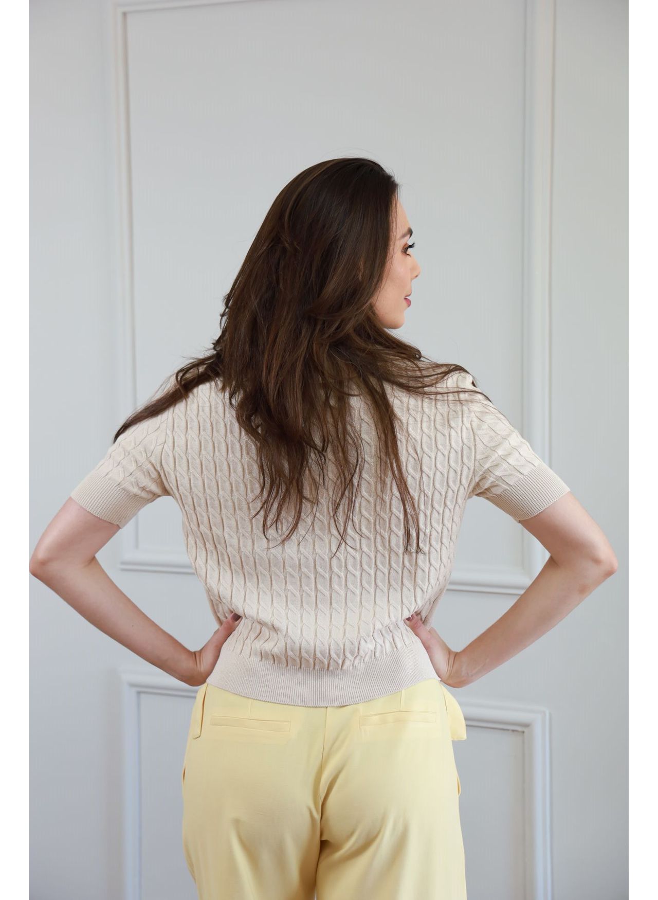 Blusa Tricot Polo - Bege