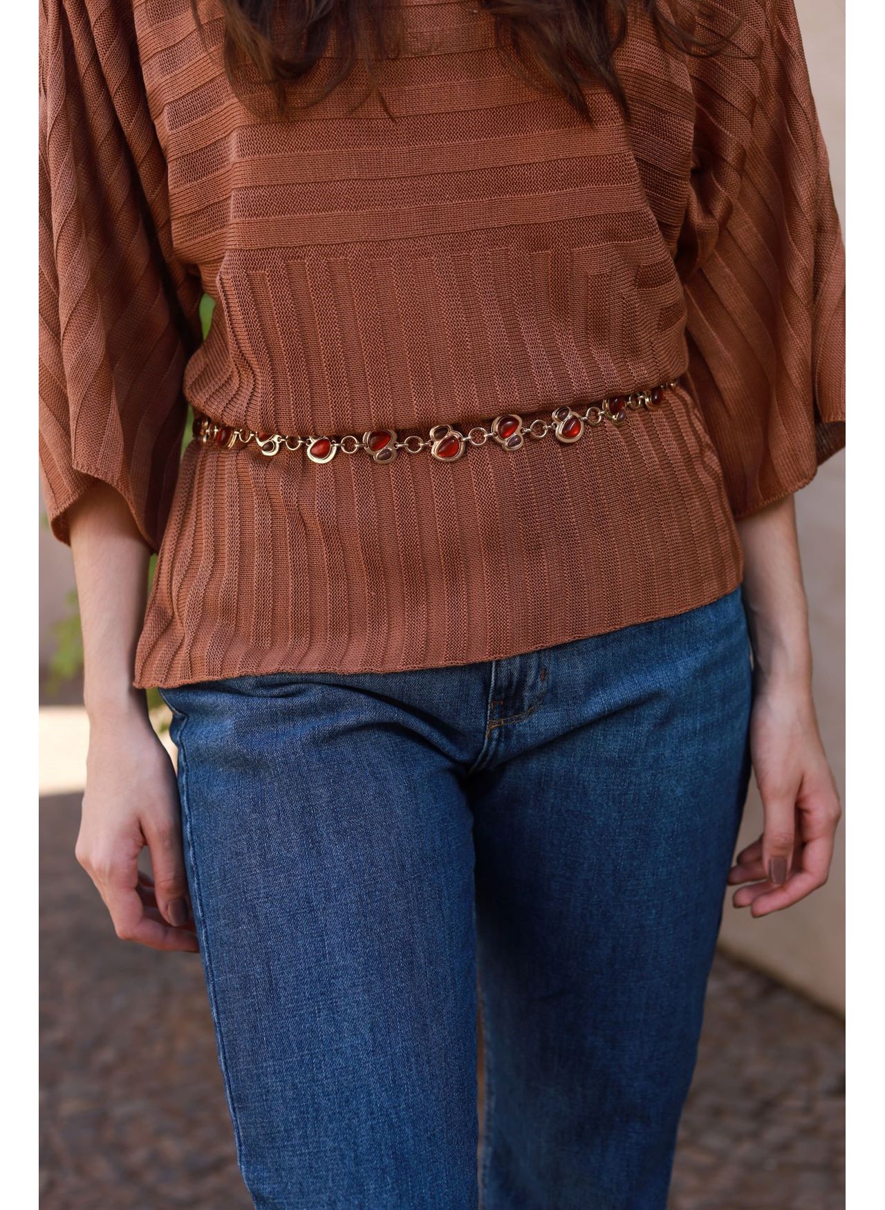 Blusa Tricot Ampla - Marrom