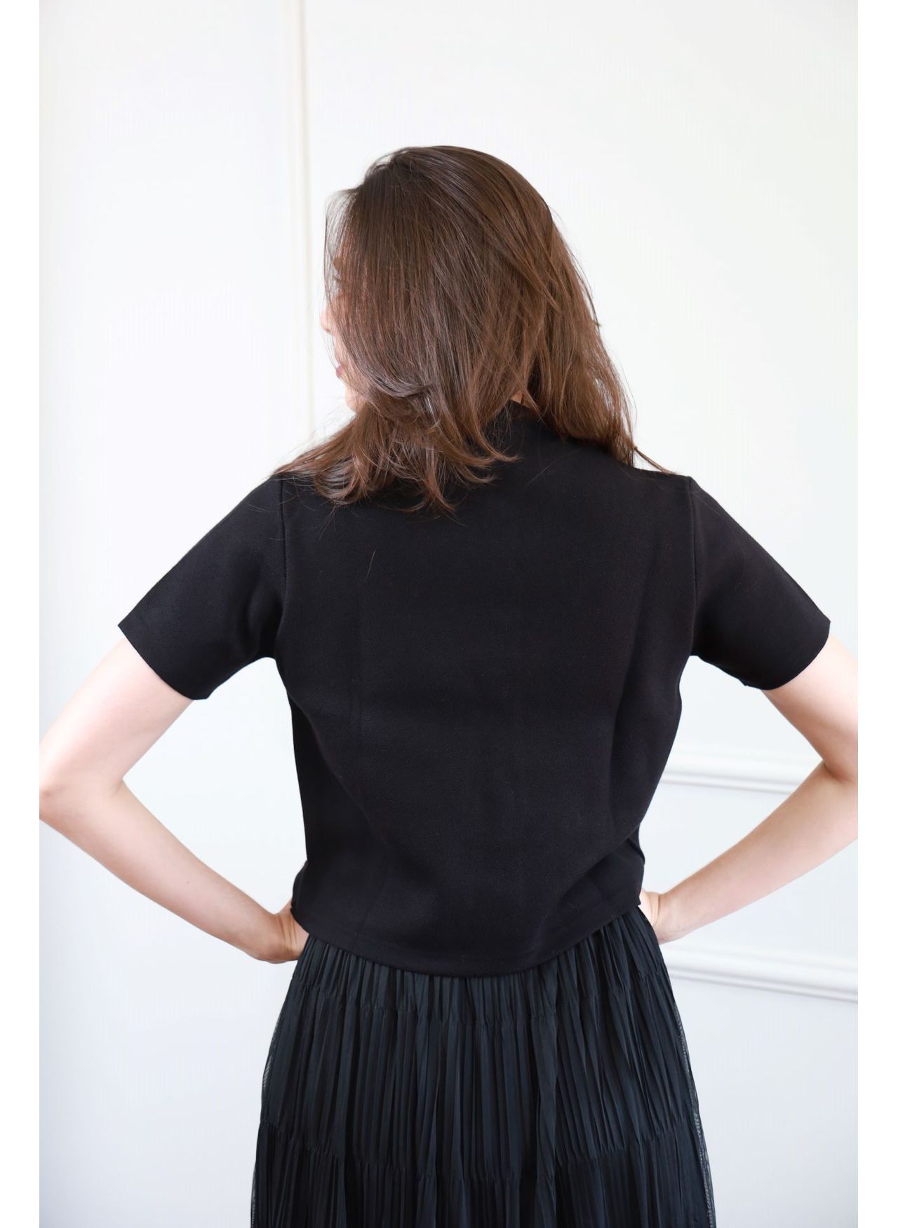 Casaqueto Tricot Botões - Preto