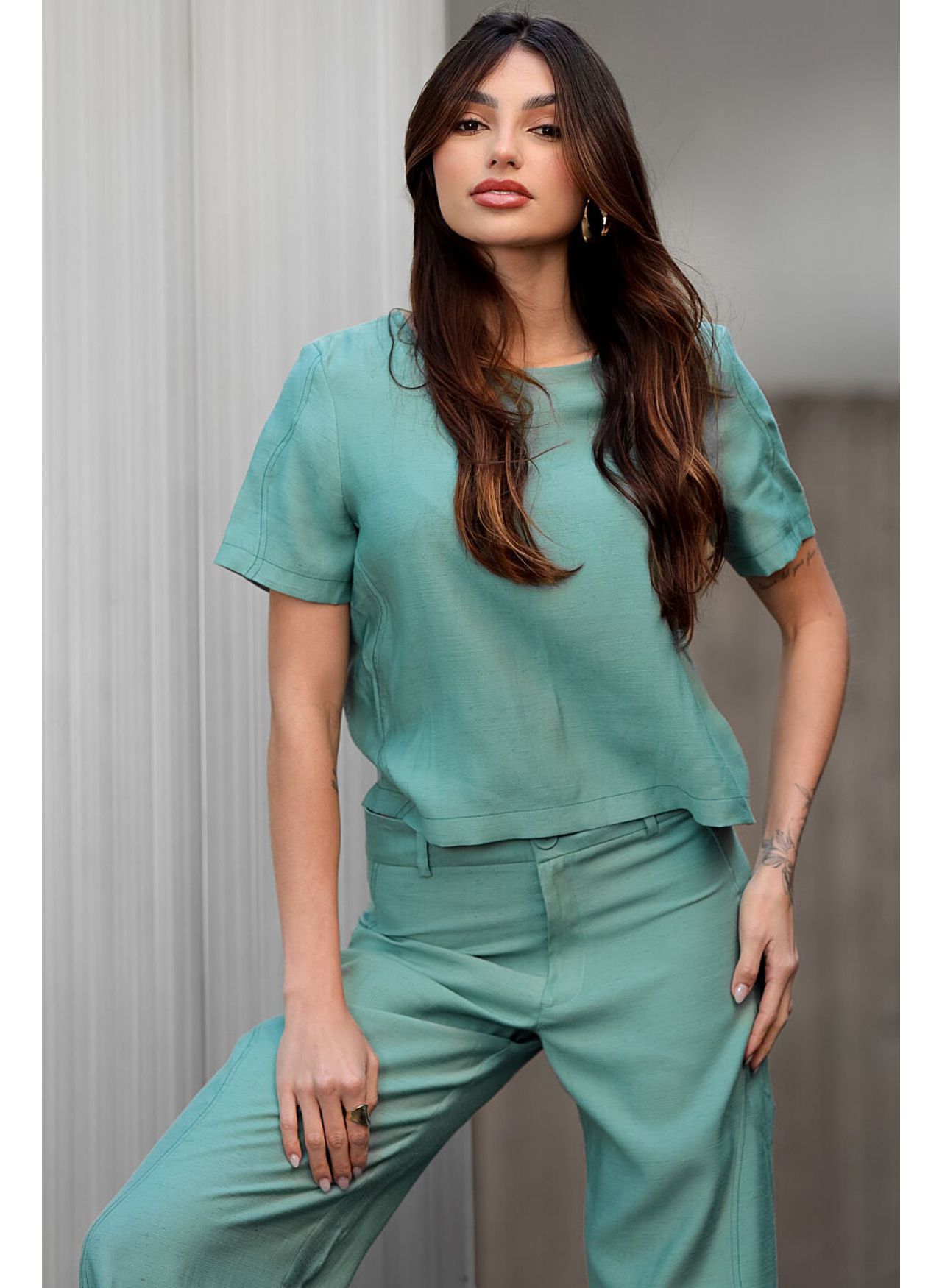 Blusa Recorte - verde