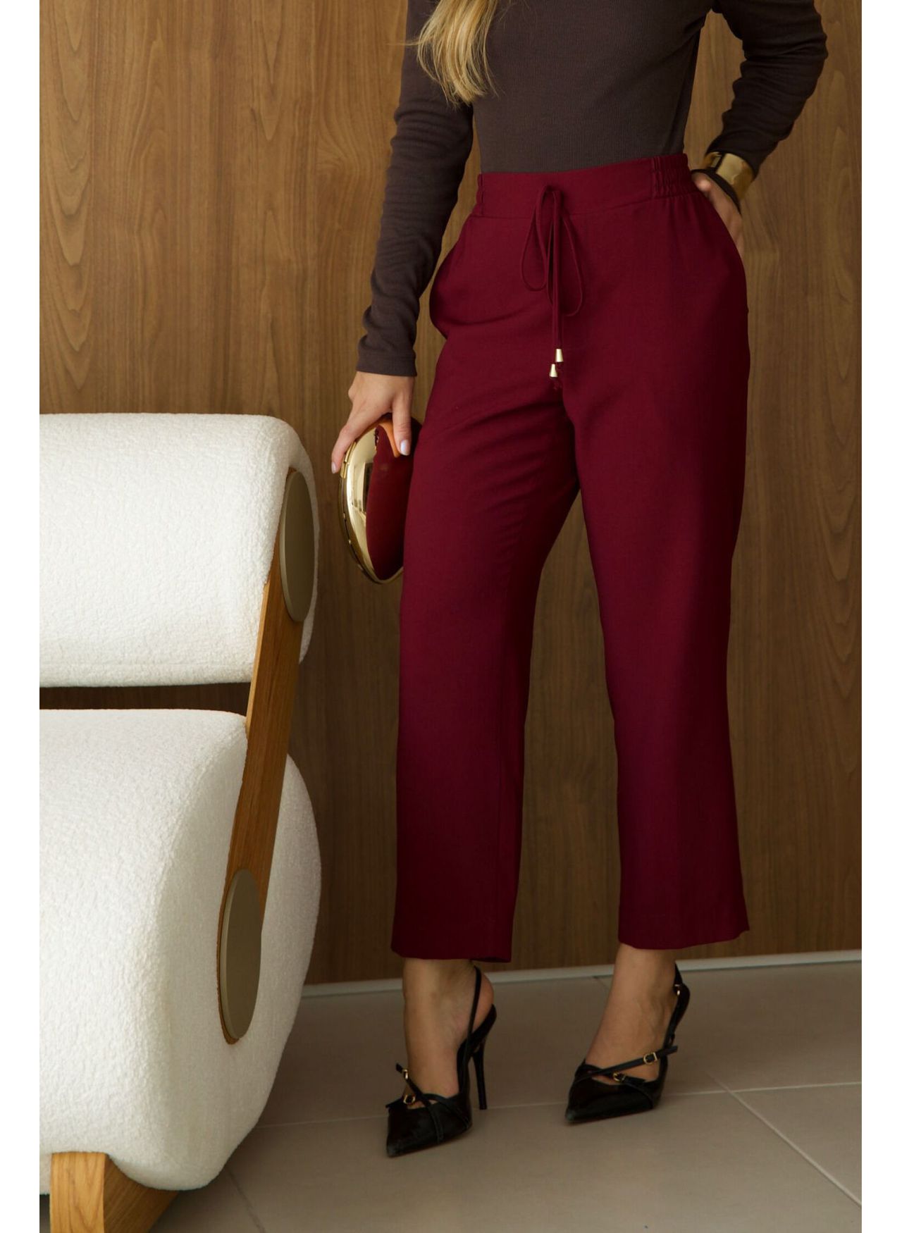 Calça Alfaiataria Ponteira - Marsala