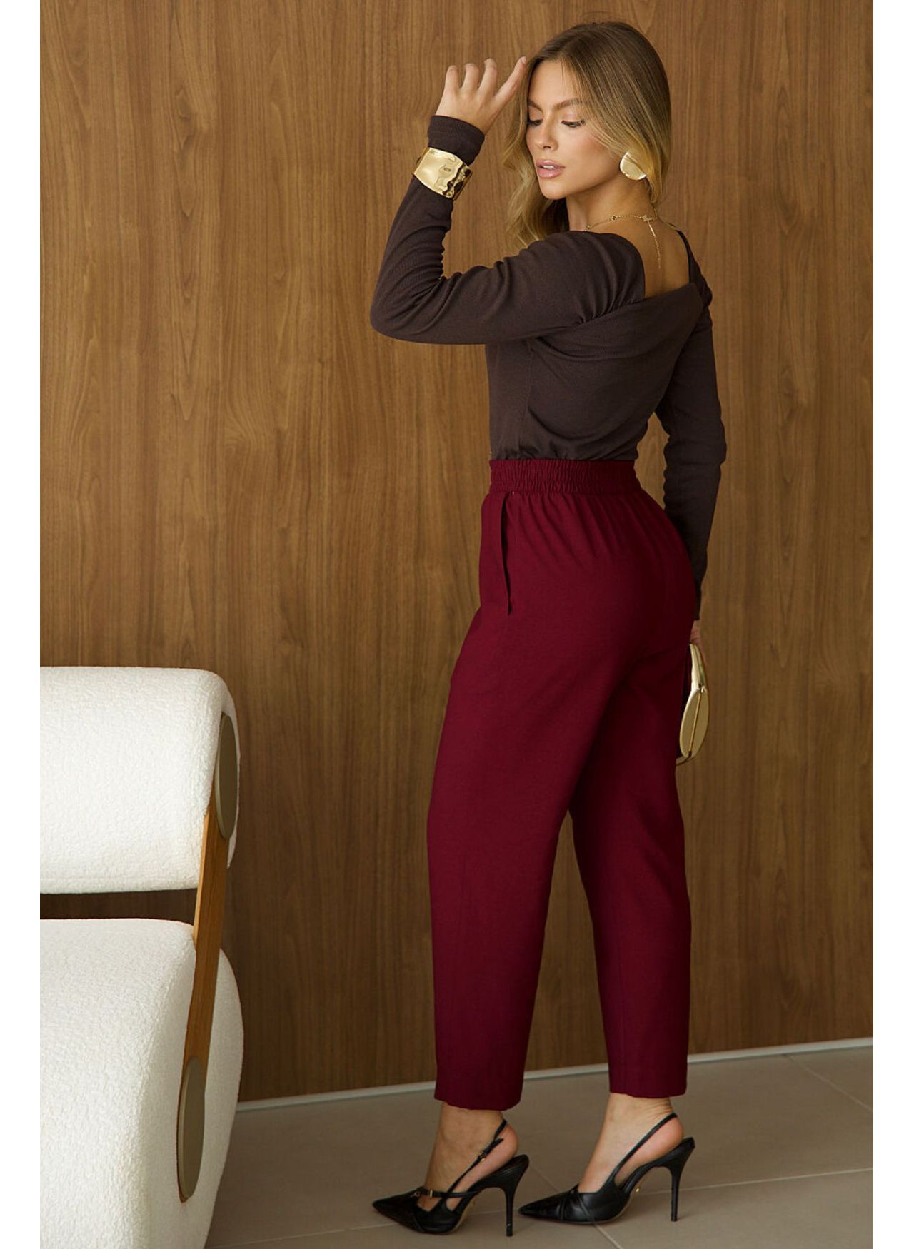 Calça Alfaiataria Ponteira - Marsala