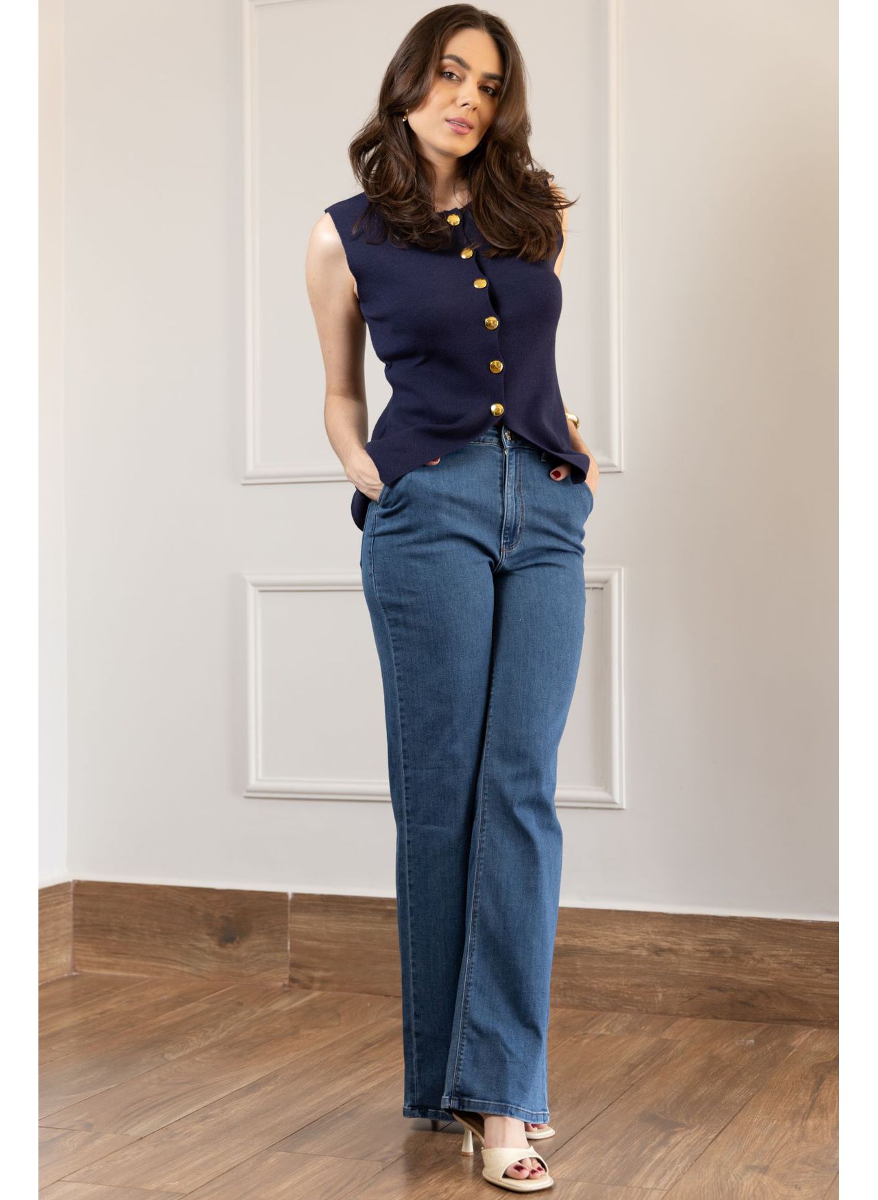 Calça Jeans Wide Leg