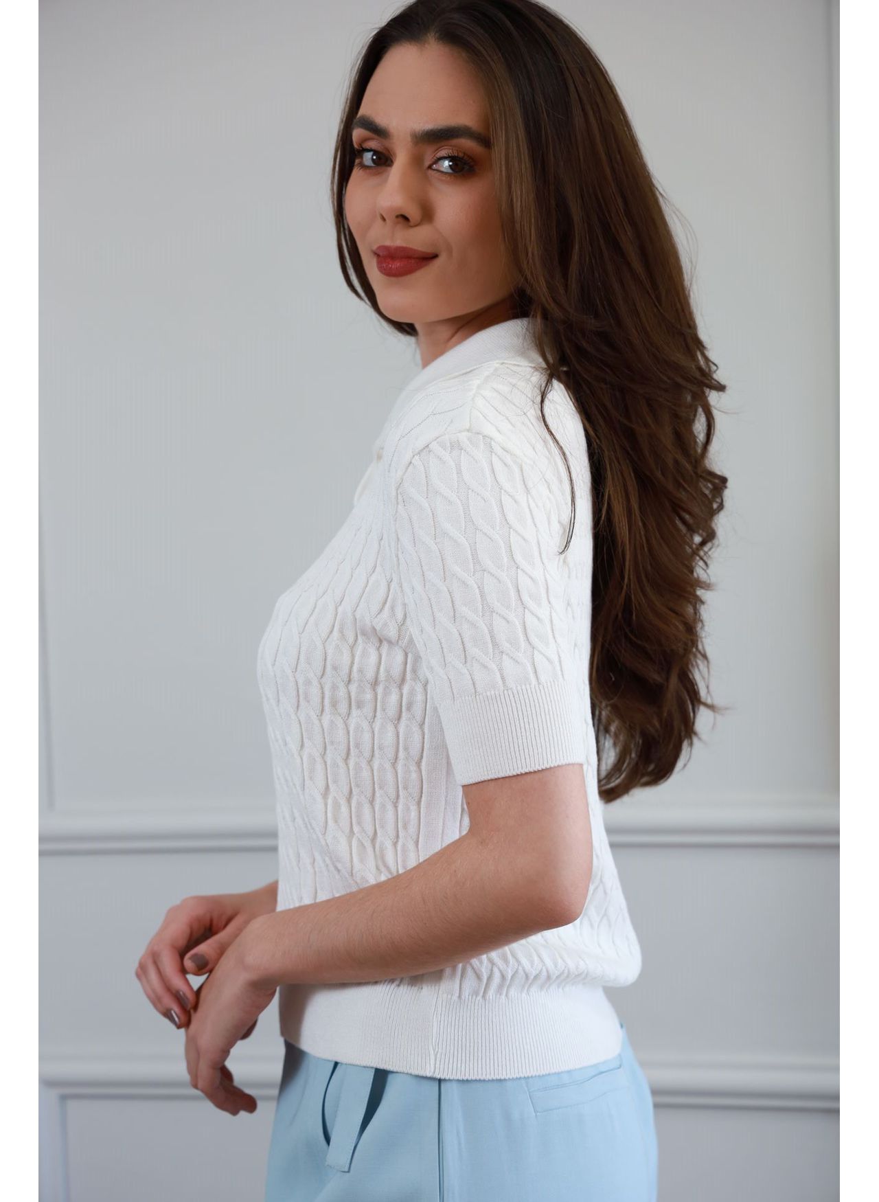Blusa Tricot Polo - Branco
