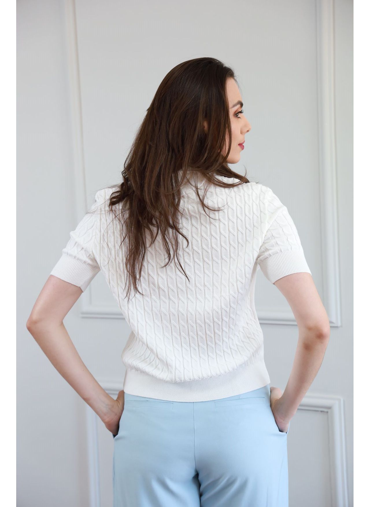 Blusa Tricot Polo - Branco