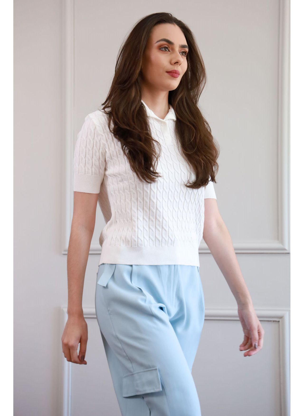 Blusa Tricot Polo - Branco