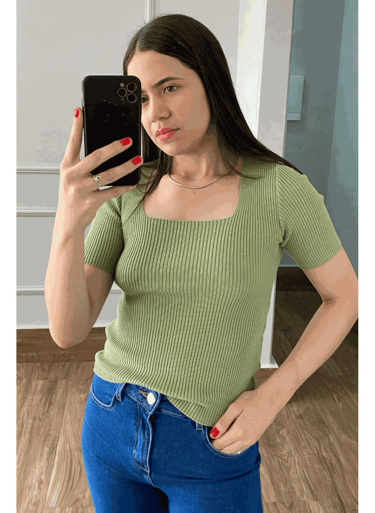 Blusa Decote - Verde