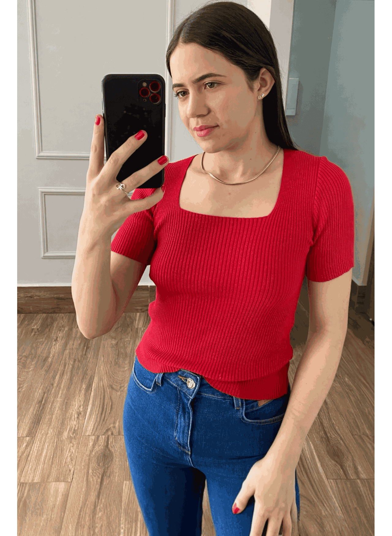 Blusa Decote - Vermelho