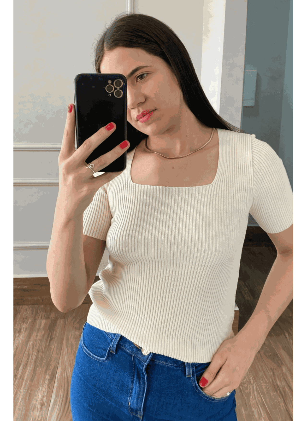 Blusa Decote - Off White
