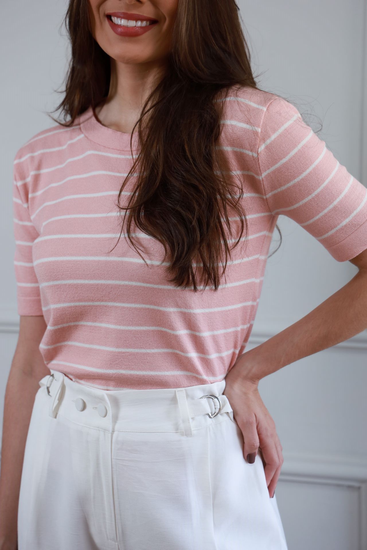 Blusa Tricot Listras - Rosa