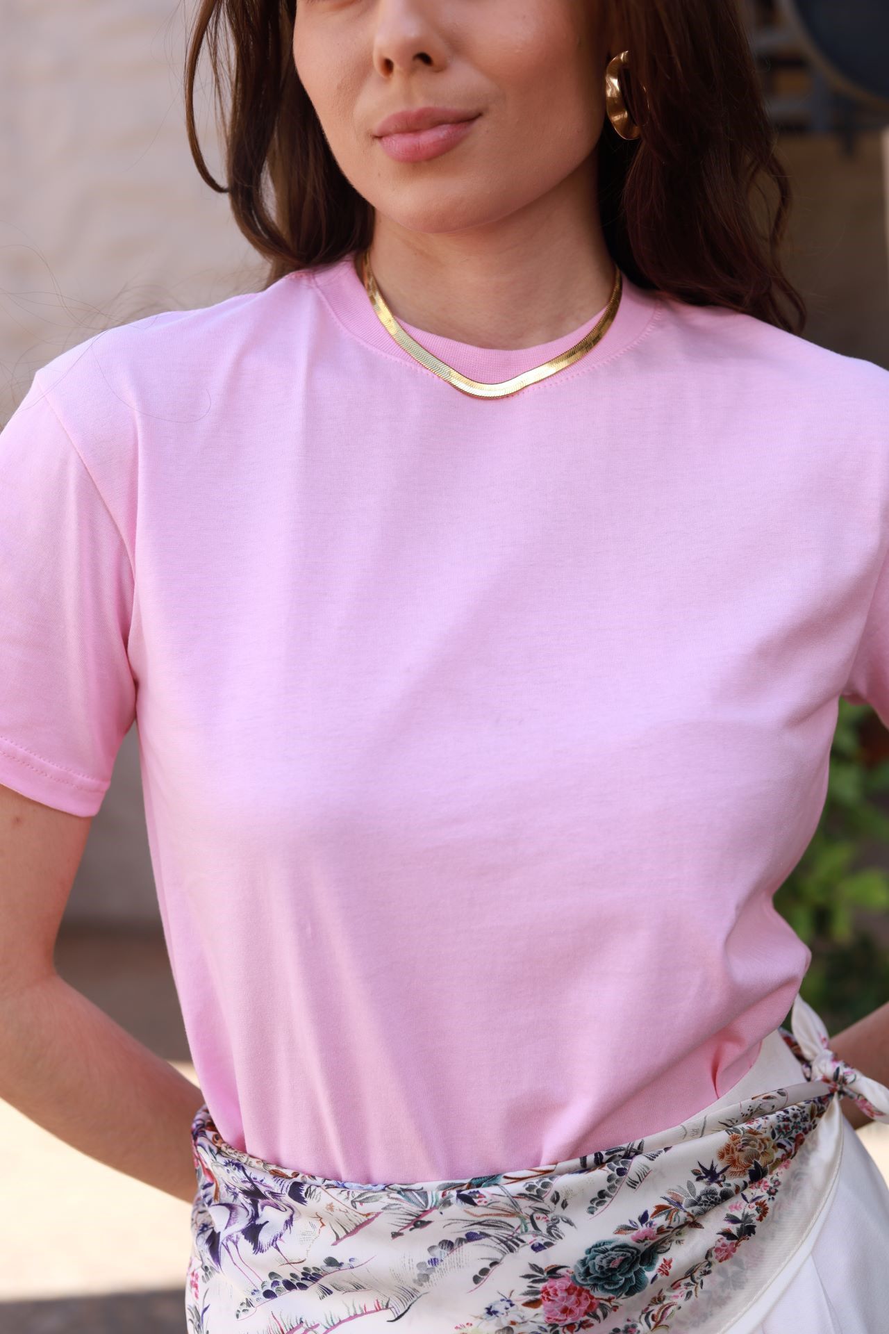 T Shirt Algodão - Rosa