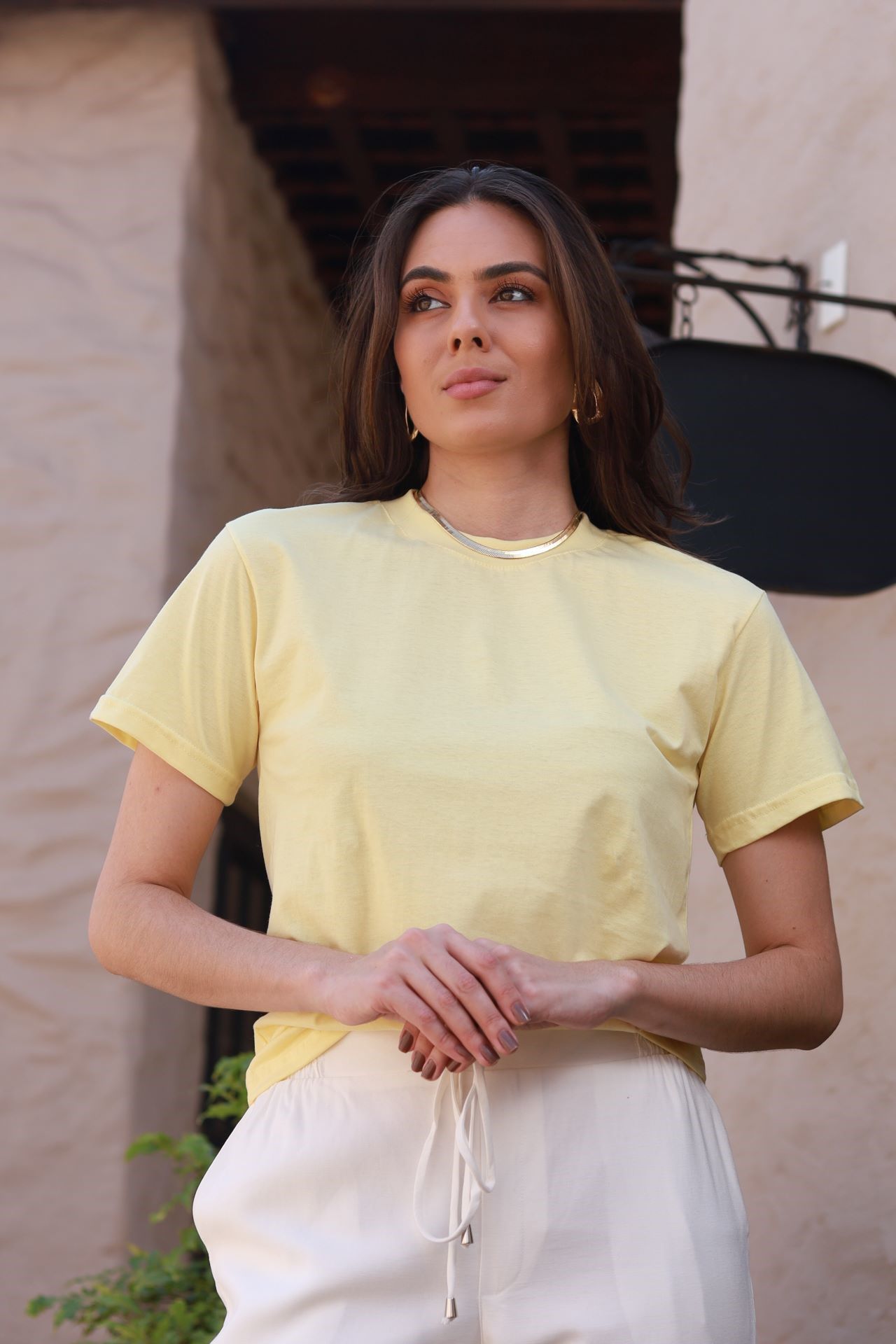 T Shirt Algodão - Amarelo
