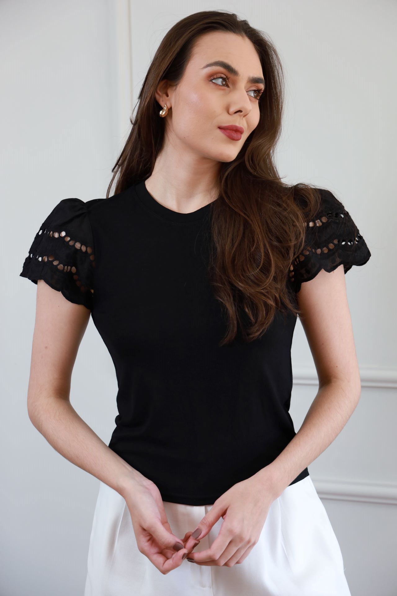 Blusa Manga Laise - Preto