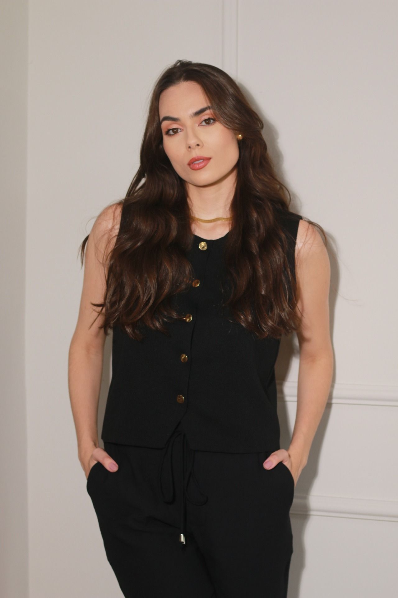 Colete Tricot Modal - Preto