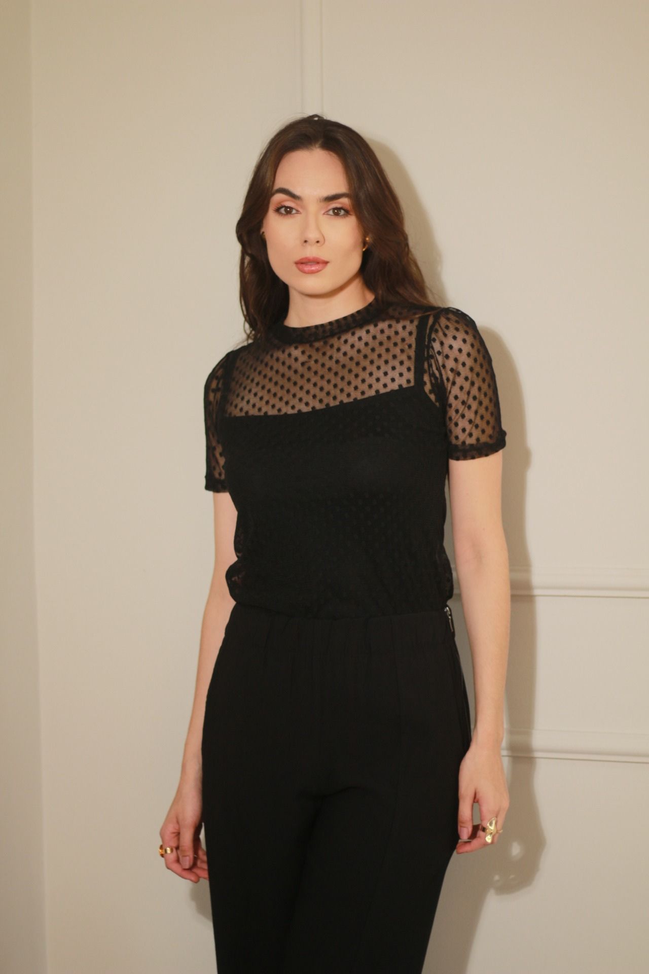 Blusa Tule Poá