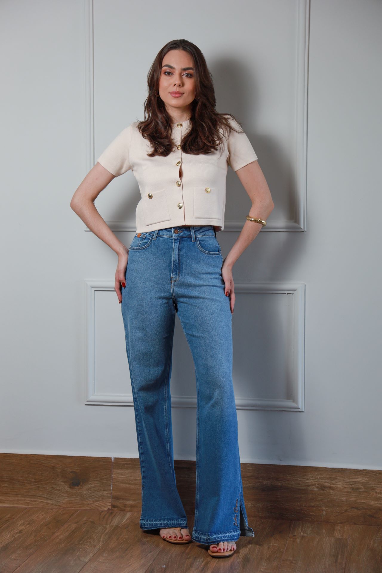 Calça Wide Leg Jeans