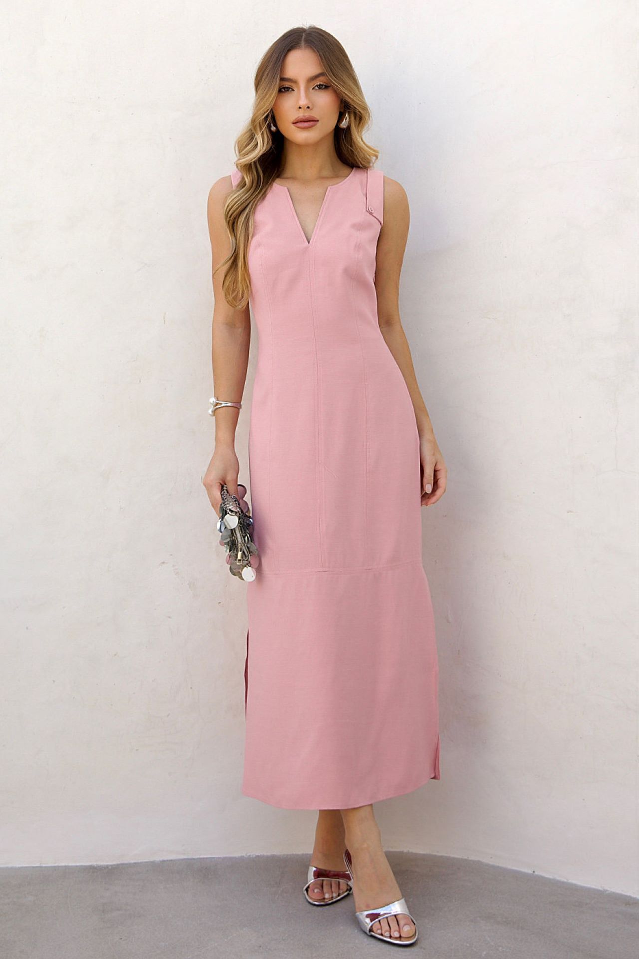 Vestido Botão - Rosa