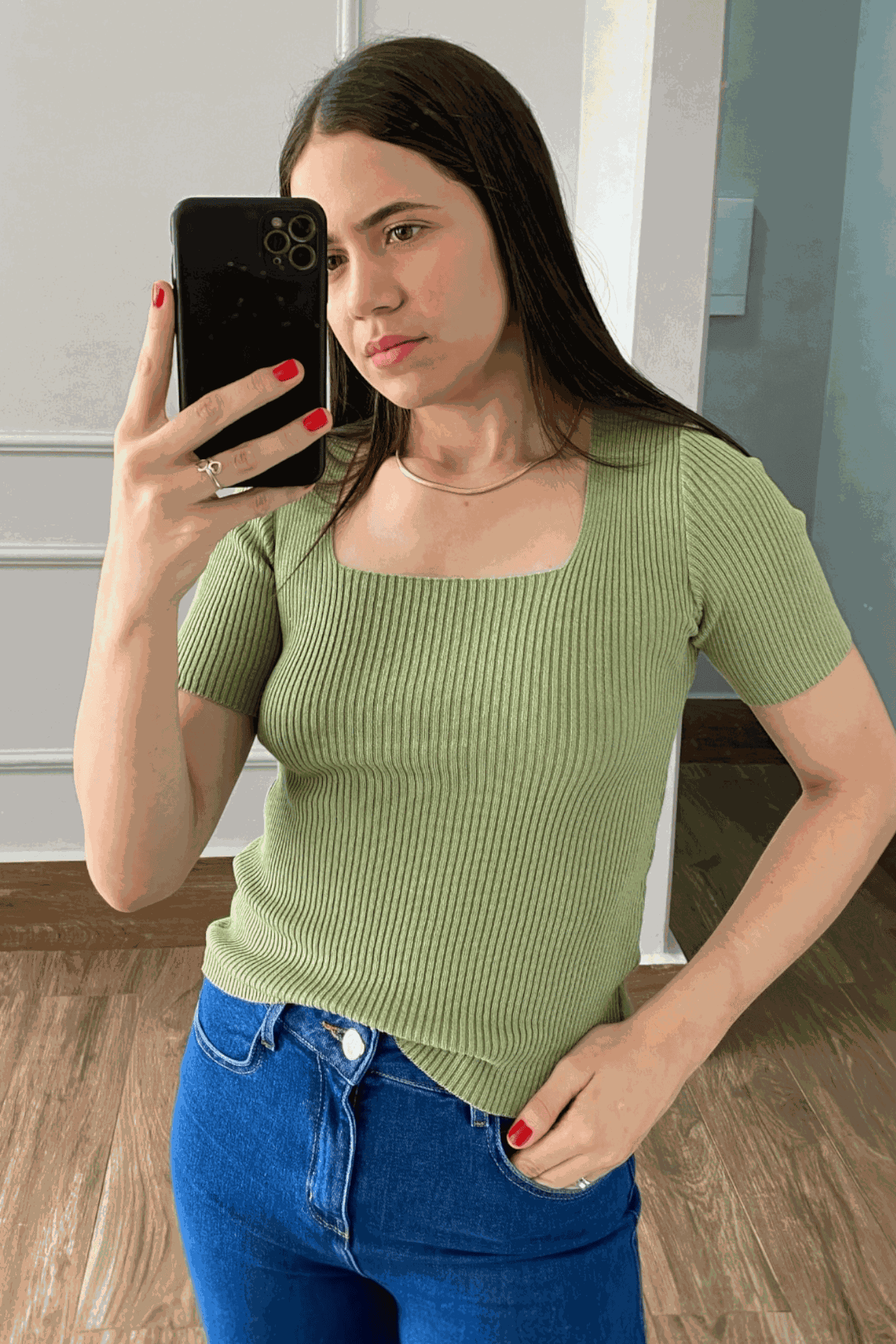 Blusa Decote - Verde