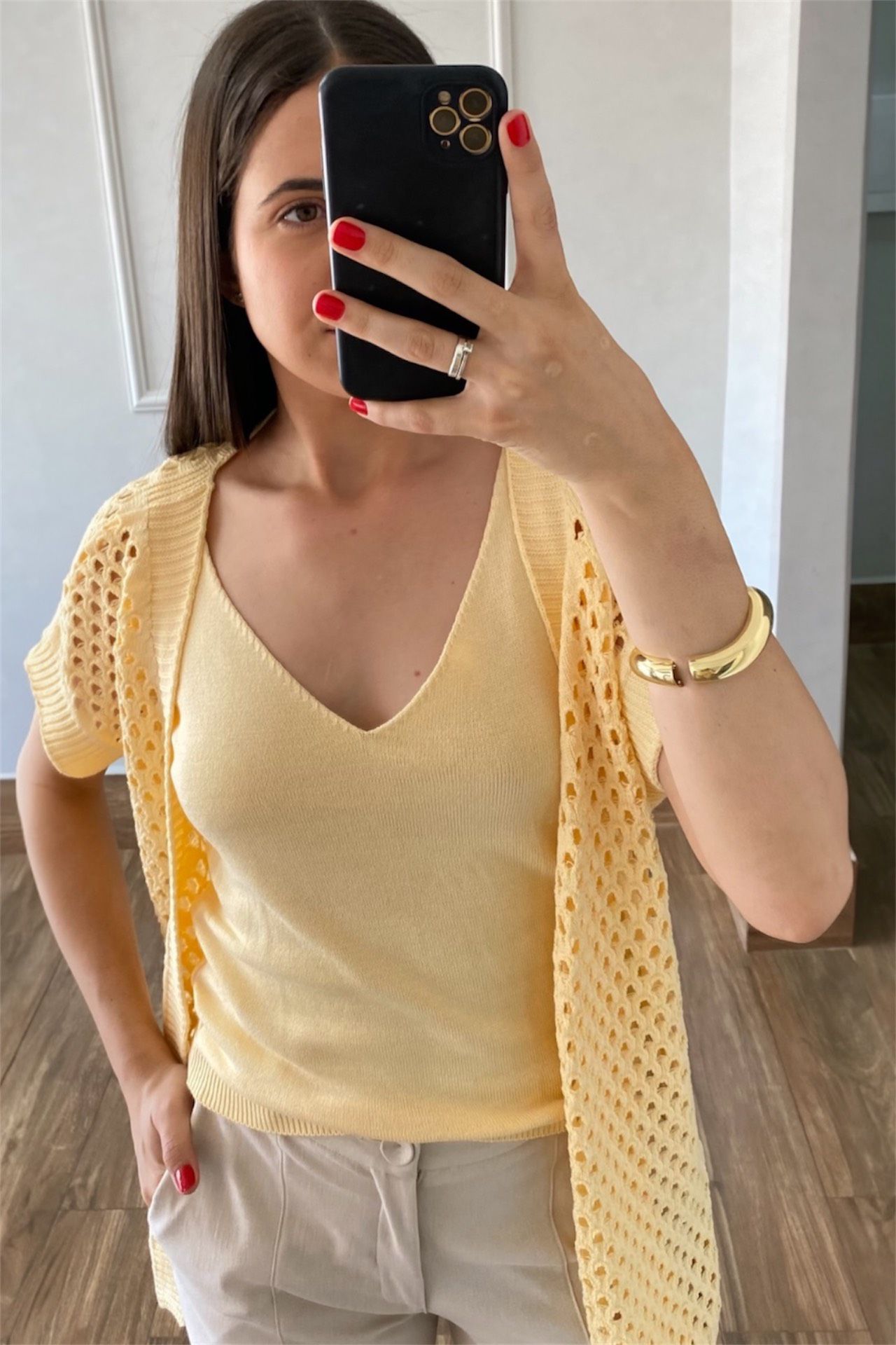 Kimono Rendado - Manteiga