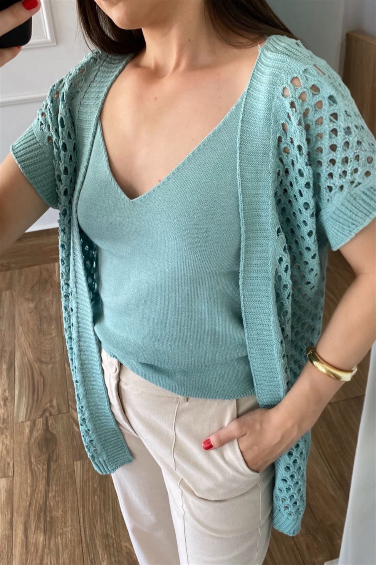 Kimono Rendado - Verde