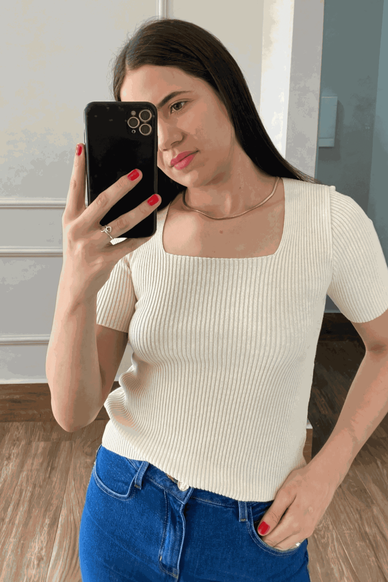Blusa Decote - Off White