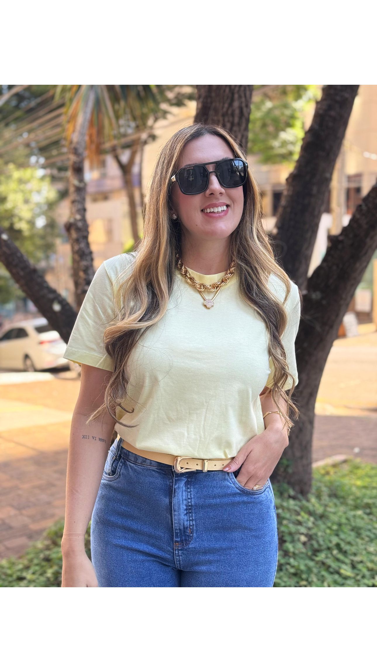 T-SHIRT AMARELA PAST... - Jaqueline Silveira Boutique