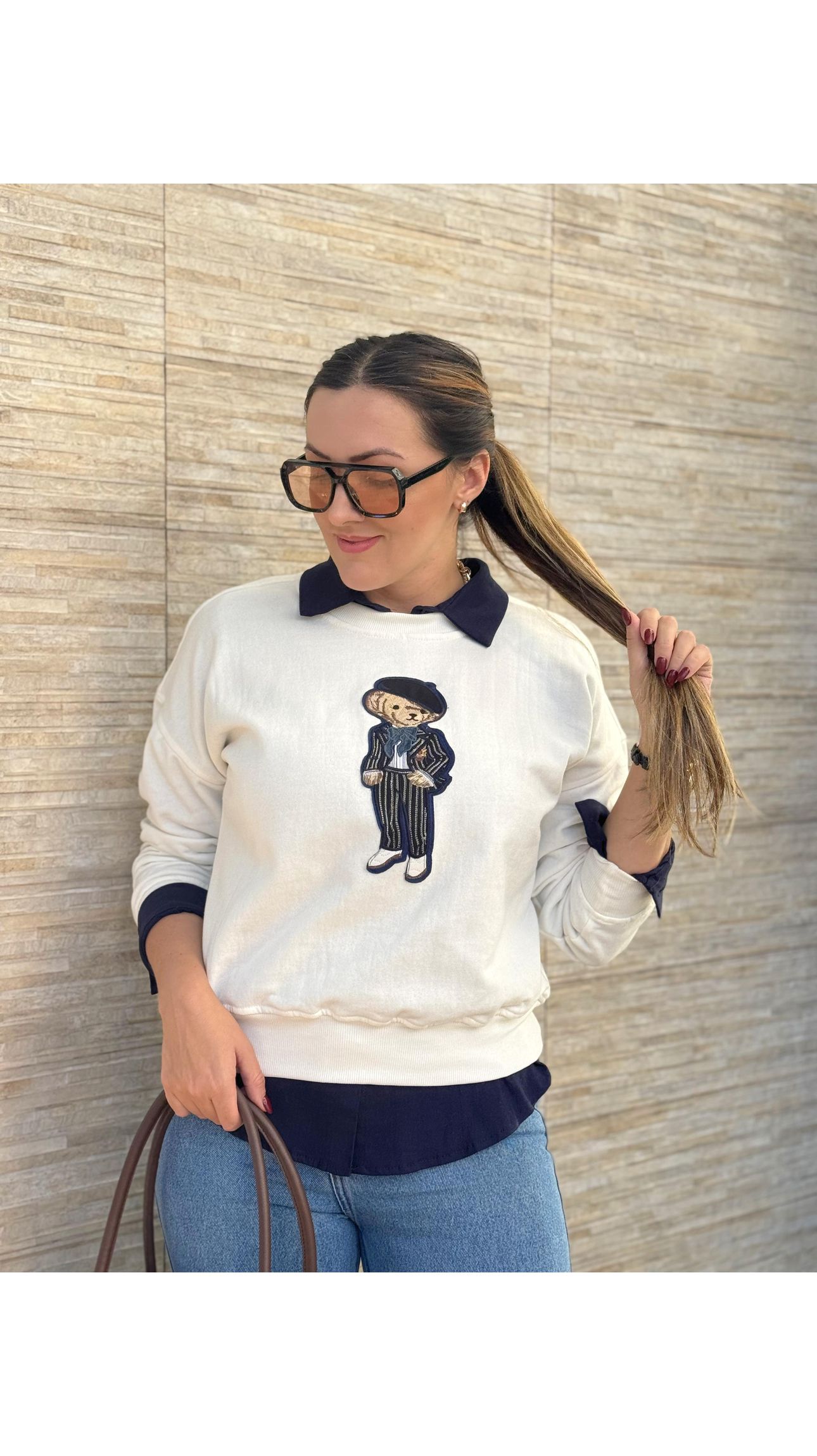 BLUSA MOLETOM URSO - Jaqueline Silveira Boutique