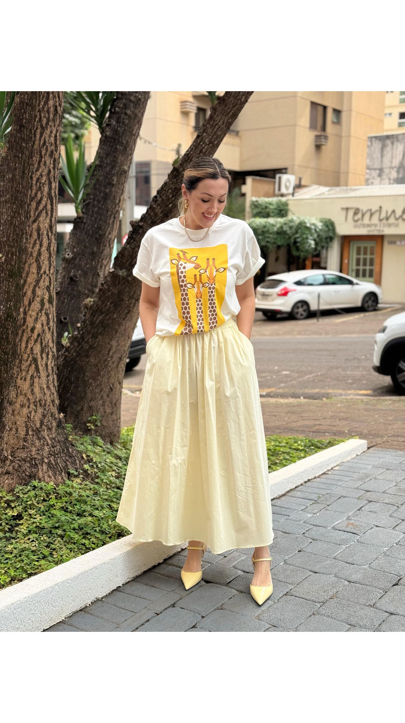 Saia Haura Amarelo P... - Jaqueline Silveira Boutique
