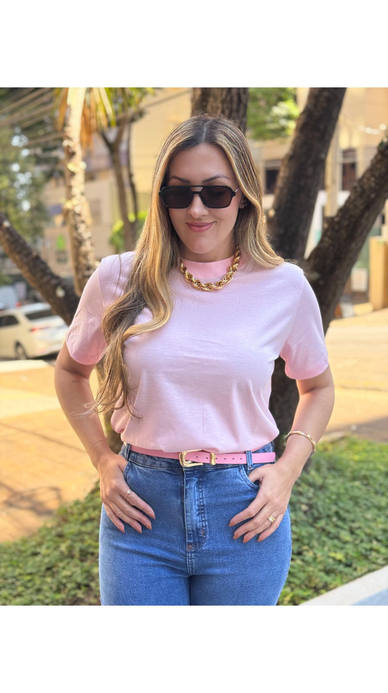 T-SHIRT ROSA BEBÊ - Jaqueline Silveira Boutique