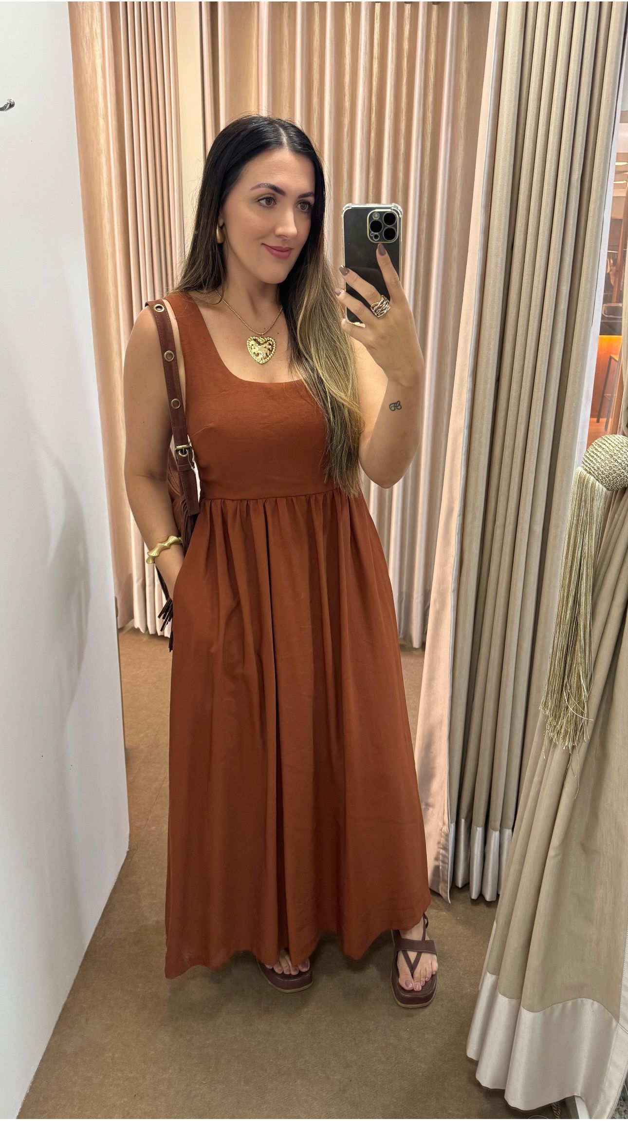 Vestido Luiza Marrom - Jaqueline Silveira Boutique