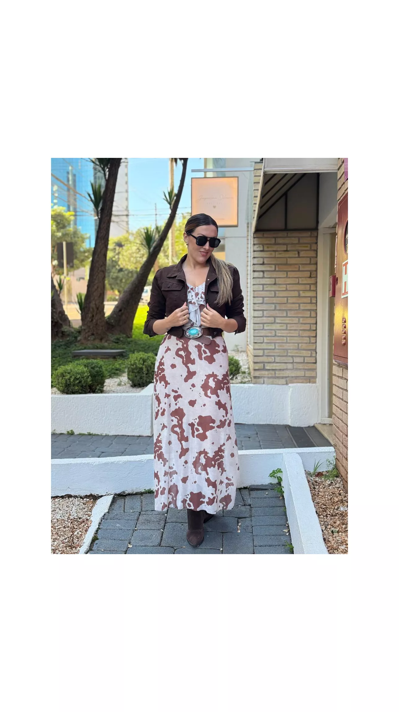 Jaqueta Jeans Marrom - Jaqueline Silveira Boutique