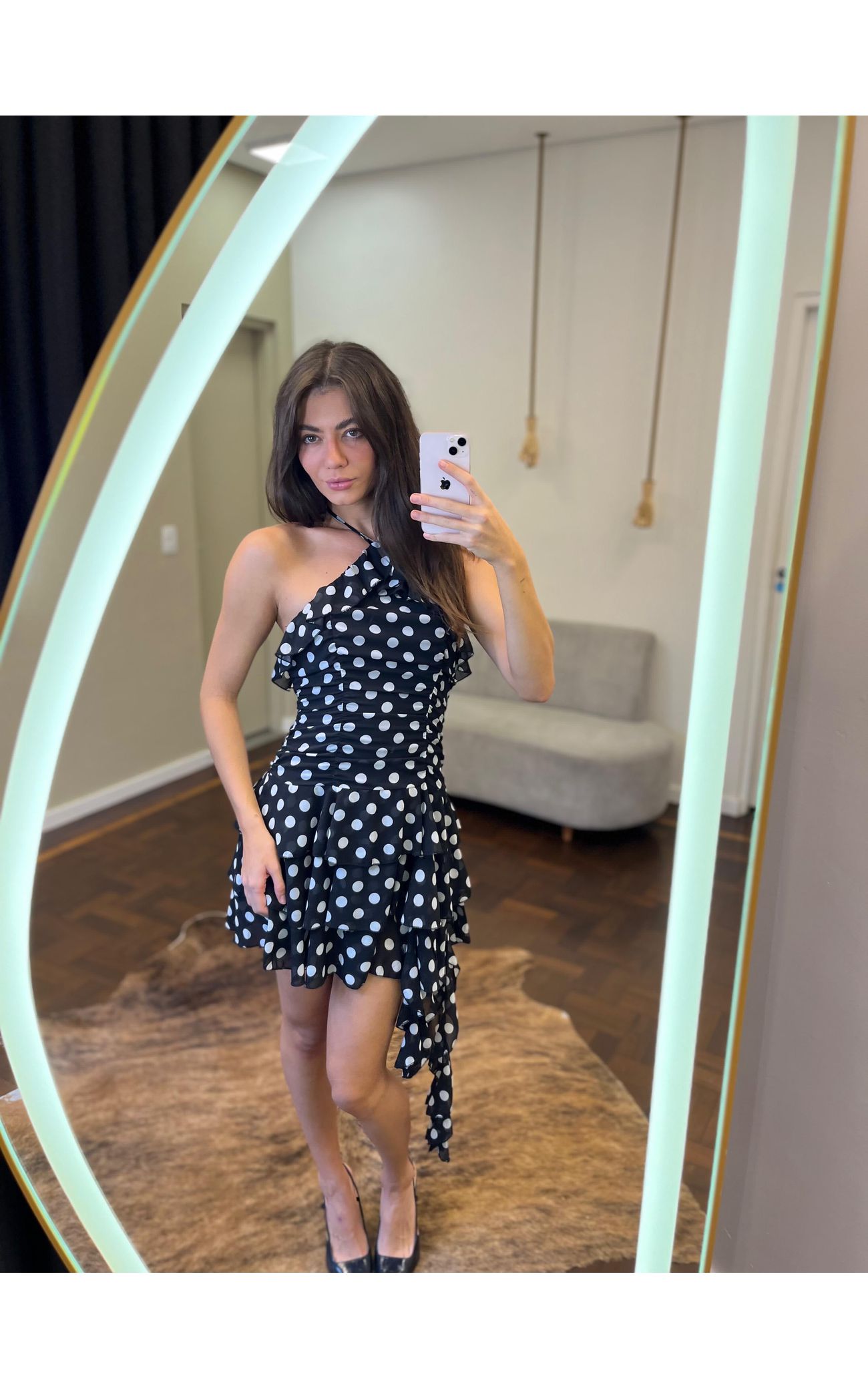 Vestido Poá Curto Patacho 