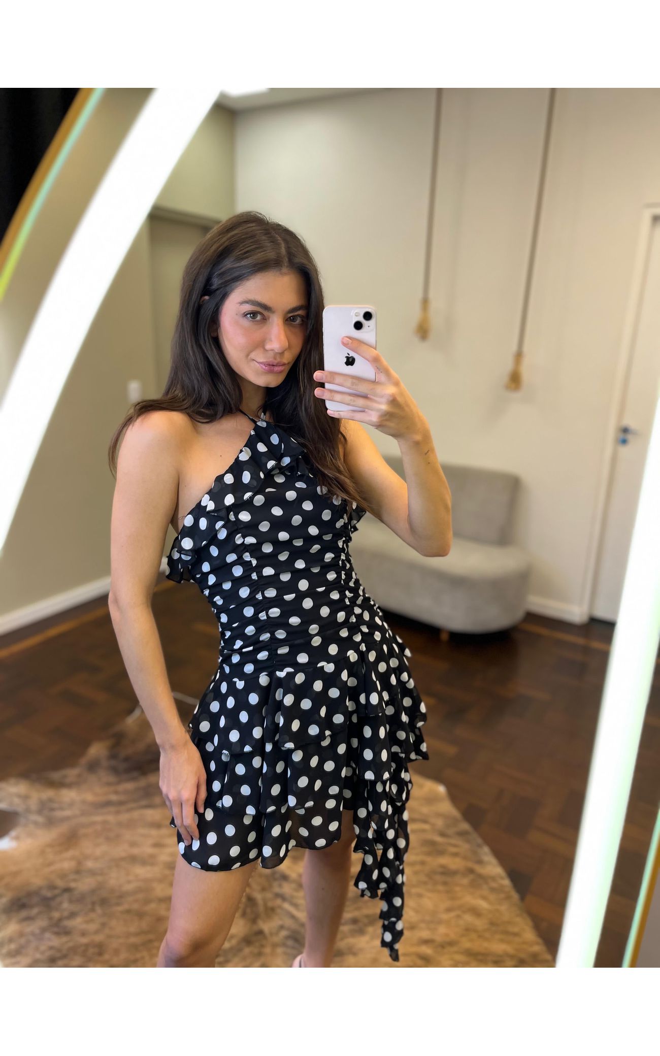 Vestido Poá Curto Patacho 