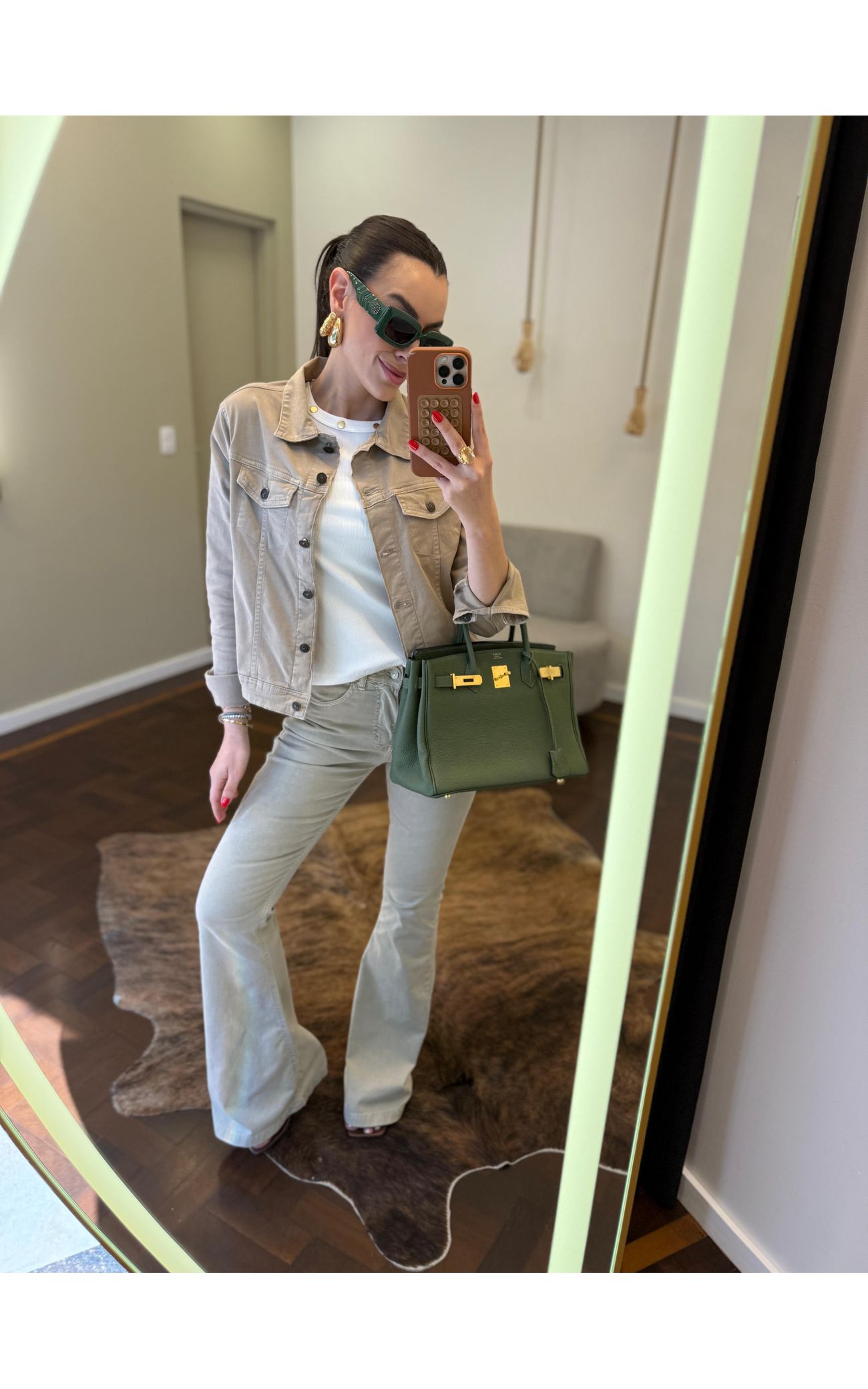 Calça Jeans Flare Ultra Elastano Areia 