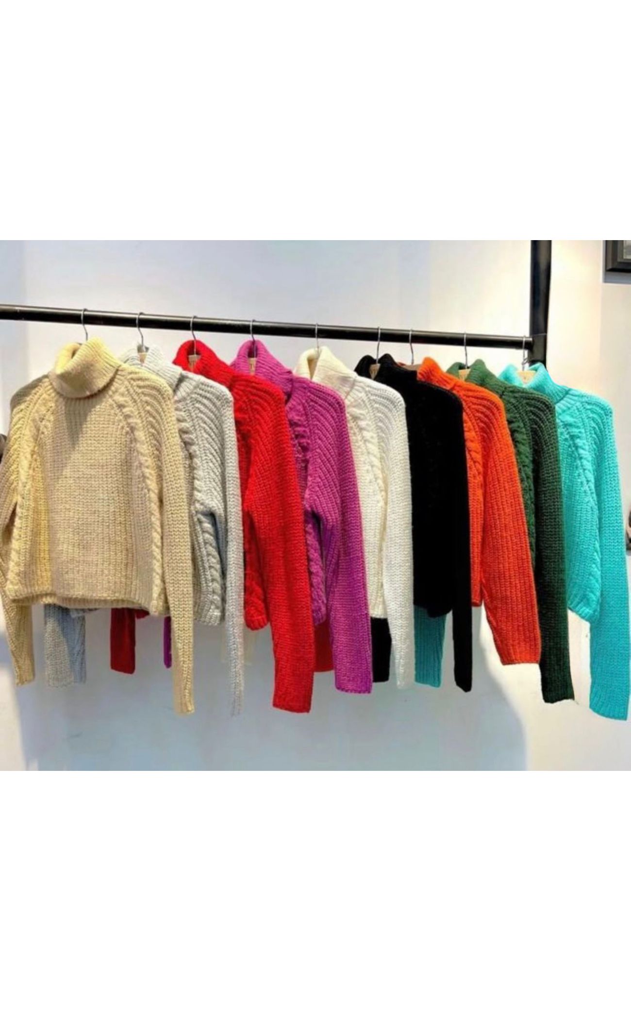 Blusa Tricot Grossa Felpudinha Gola Alta Manga Raglan