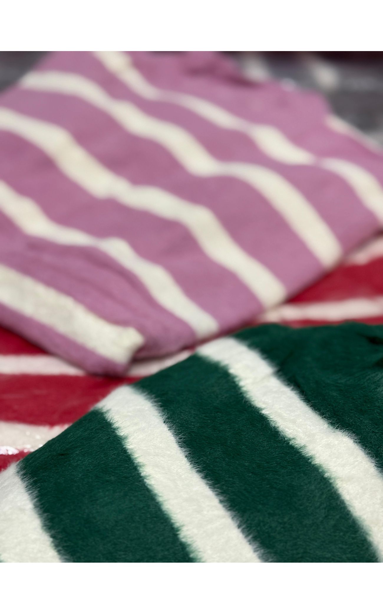 Blusão Tricot Fio Angorá Listrado 