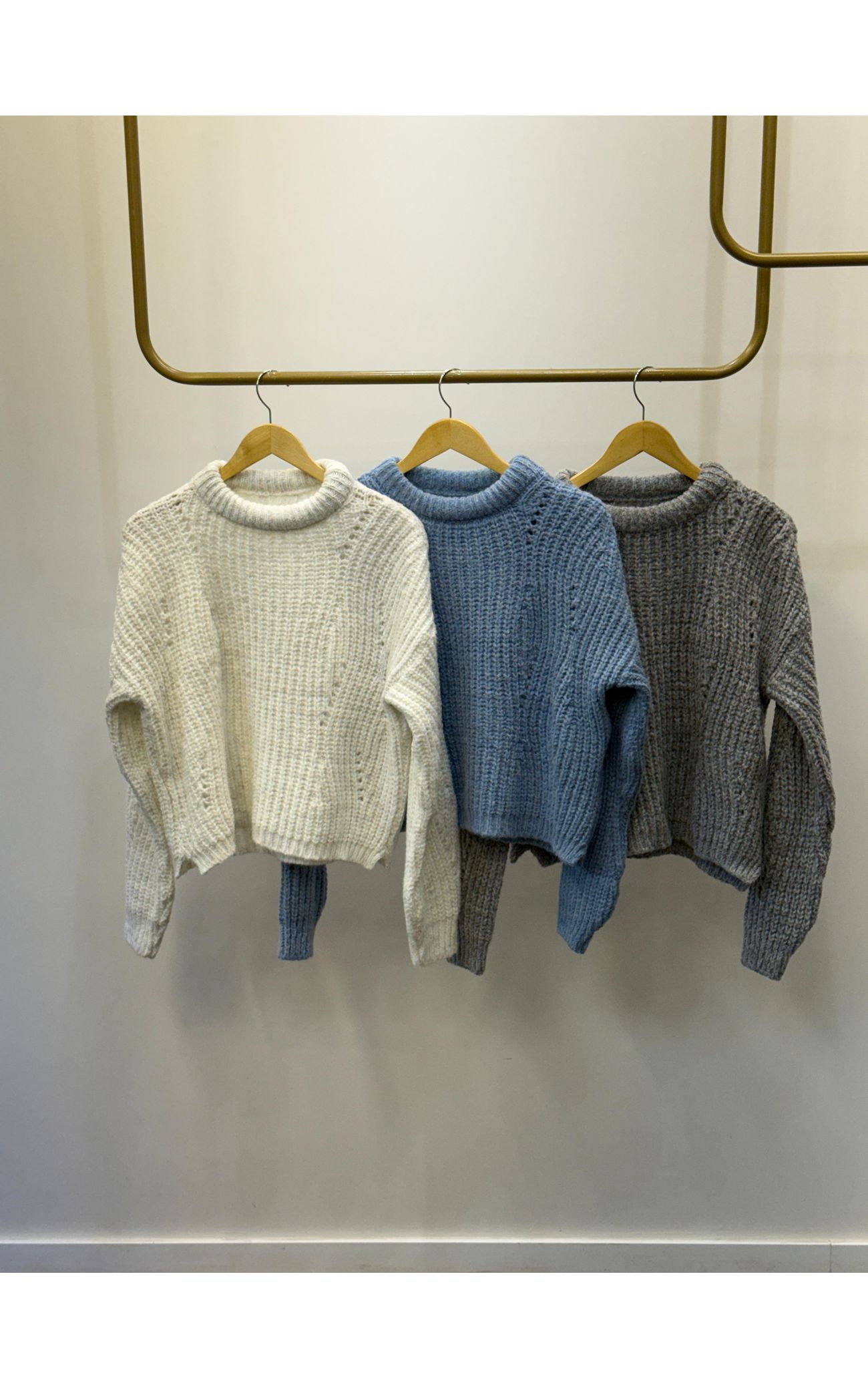 Blusa Tricot Noruega - Off-White Mescla